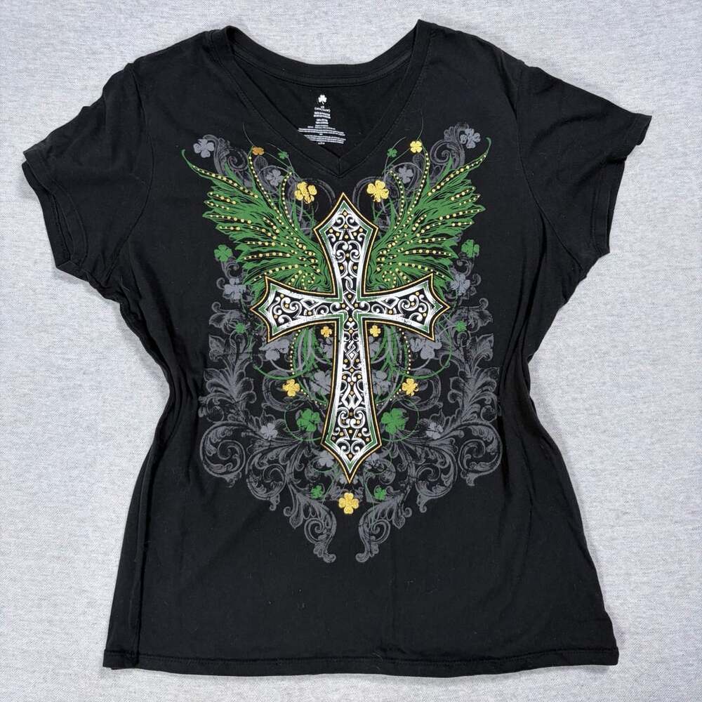 st patrick's cross shirt size L L (12-14)